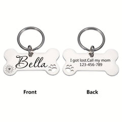 Stylish Stainless Steel Dog Tag in Rose Silver