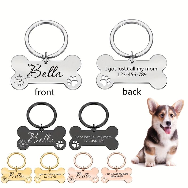 Stylish Stainless Steel Dog Tag in Rose Silver