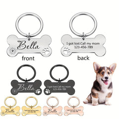 Stylish Stainless Steel Dog Tag in Rose Silver