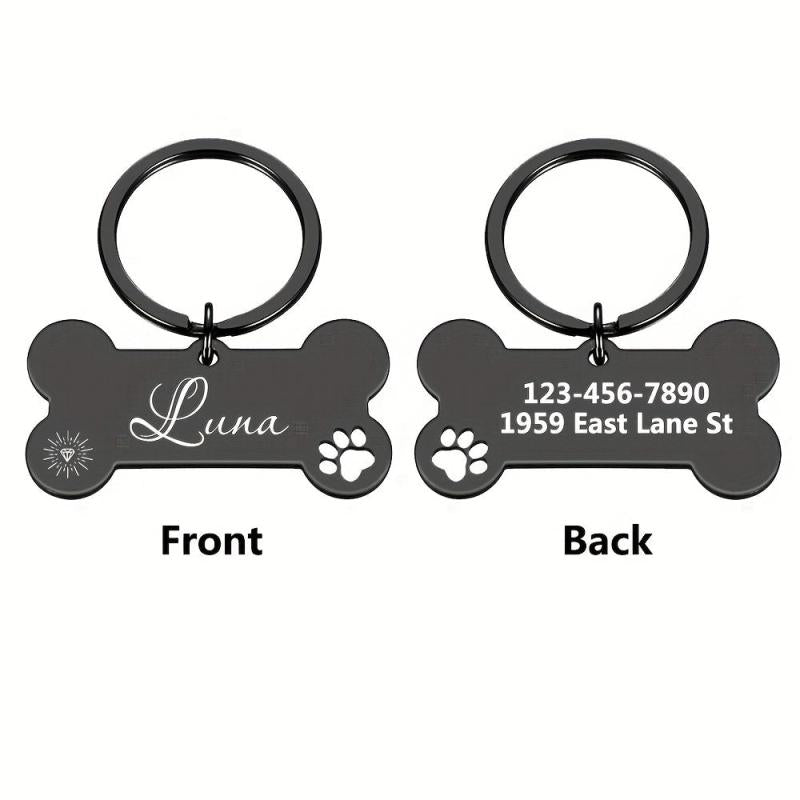 Stylish Stainless Steel Dog Tag in Rose Silver