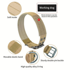 Custom Name Patch Tactical Dog Collar - Medium/Large Dogs