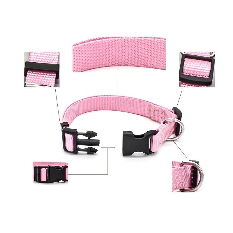Adjustable Nylon Dog Collar Durable Pet Collar For Small Medium Dog Cats