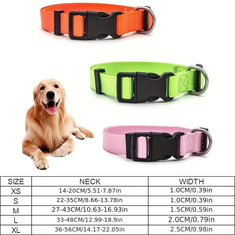 Adjustable Nylon Dog Collar Durable Pet Collar For Small Medium Dog Cats