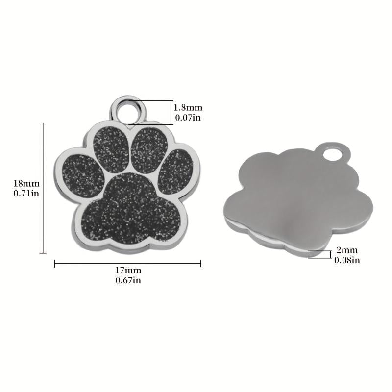 Personalized Pet Tags Dog Paw Print & Cat Anti Lost Collar Pendant
