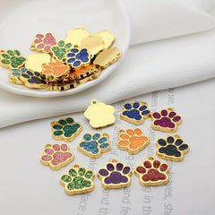 Personalized Pet Tags Dog Paw Print & Cat Anti Lost Collar Pendant