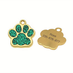 Personalized Pet Tags Dog Paw Print & Cat Anti Lost Collar Pendant