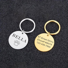 Personalized Paw Pendant - Custom Pet Name Tag