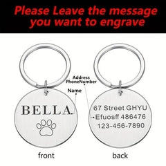 Personalized Paw Pendant - Custom Pet Name Tag