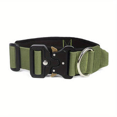 Tactical Dog Collar Metal Buckle Control Handle Medium Large Dogs