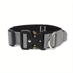 Tactical Dog Collar Metal Buckle Control Handle Medium Large Dogs