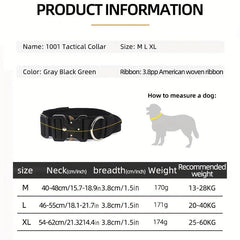 Tactical Dog Collar Metal Buckle Control Handle Medium Large Dogs