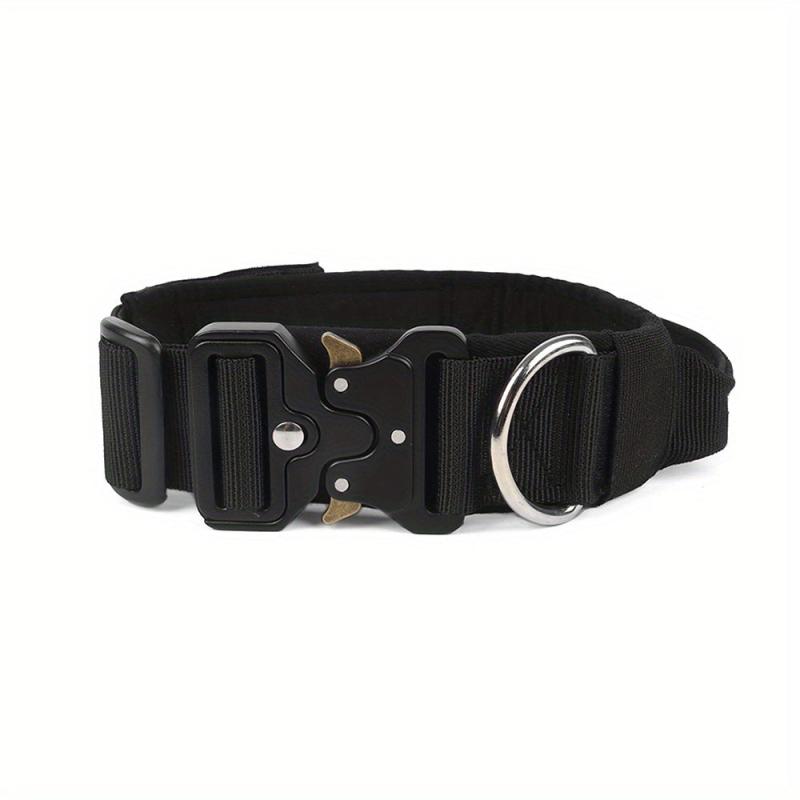 Tactical Dog Collar Metal Buckle Control Handle Medium Large Dogs