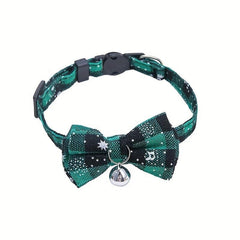 Christmas Cat Dog Collar Adjustable Safety Collar Bow Pet Accessory