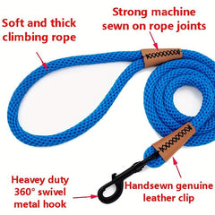 Heavy Duty Cow Leather Dog Leash for Small, Medium, Large Dogs