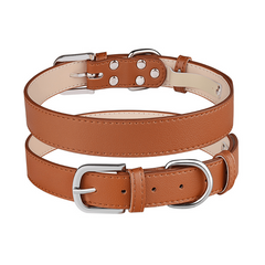 Adjustable Leather Dog Collar for Puppies