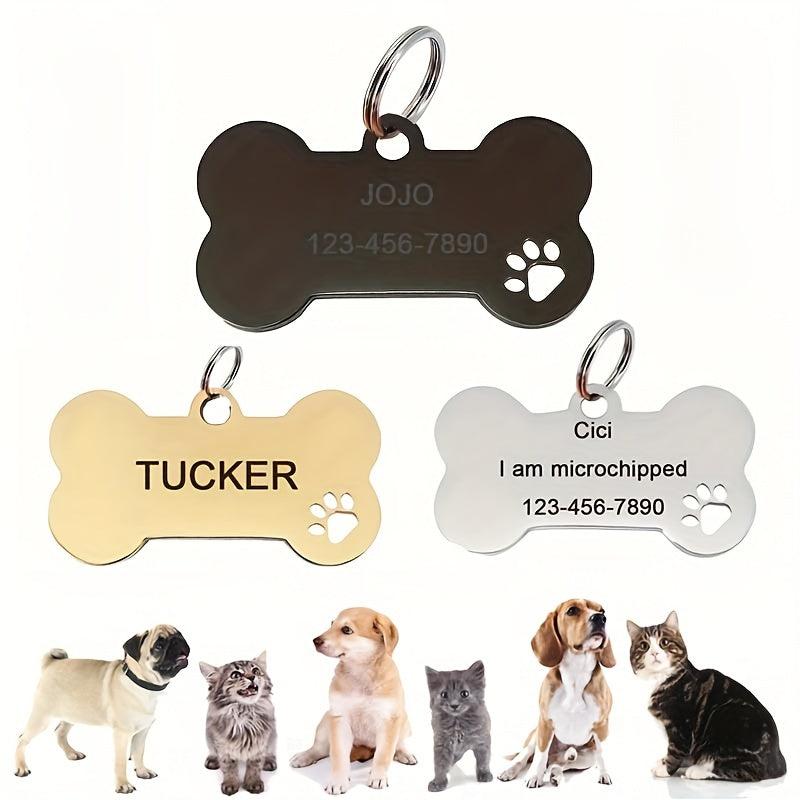 Personalized Pet ID Tag Engraving Dog Name Tag Shape Pet Name Plate Anti lost