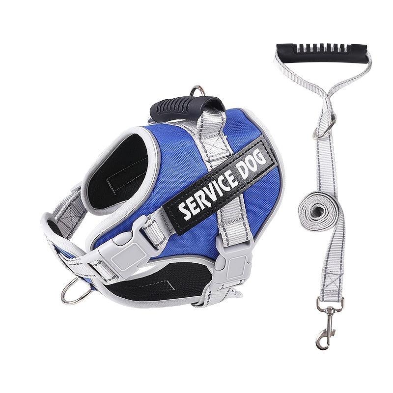 Adjustable Reflective Dog Harness and Leash Set for Small and Medium Dogs