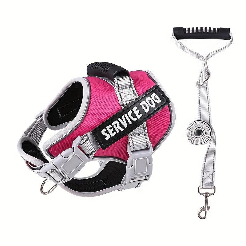 Adjustable Reflective Dog Harness and Leash Set for Small and Medium Dogs