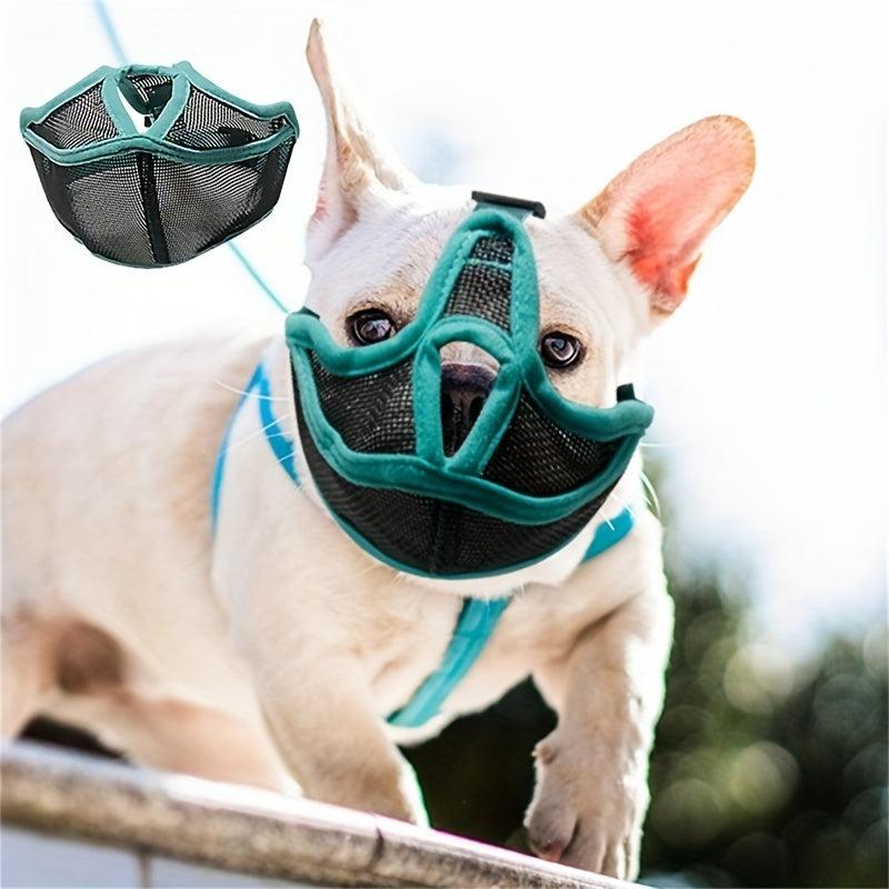 Adjustable Anti Biting Mesh Muzzle for Bulldogs