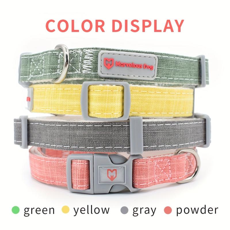 High Cotton Bamboo Fiber Dog Collar Adjustable Safety Buckle