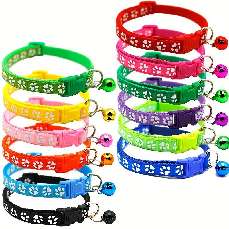 12Pcs Soft Puppy Whelping Collars With Bells Adjustable Reusable Dog Collar