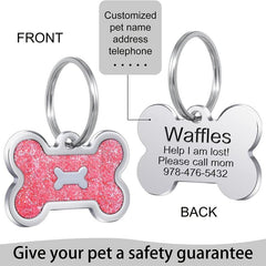 Custom Engraved Pet Tag Pink Cat ID Tags