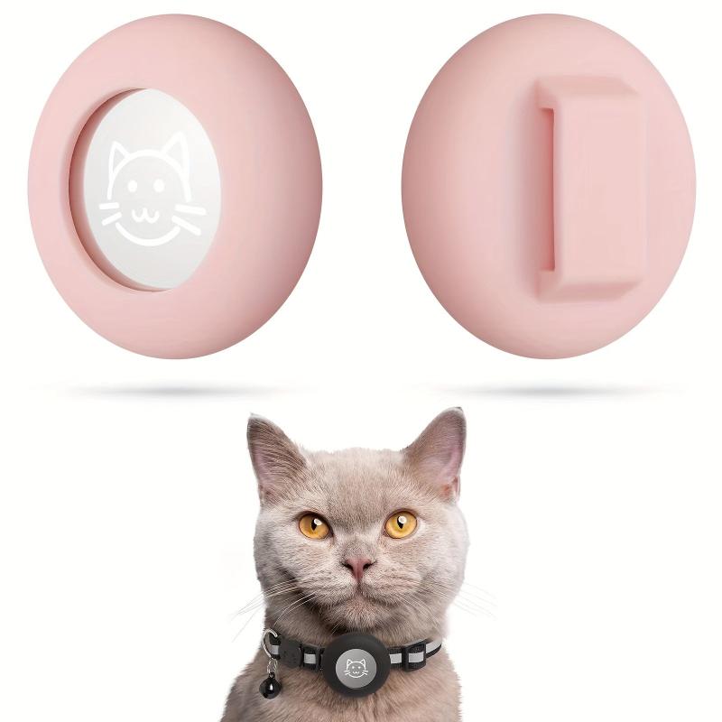 2 PCS Silicone Airtag Cat Collar Holder Case for AirTag, Fits 1 Cat Dog Collar