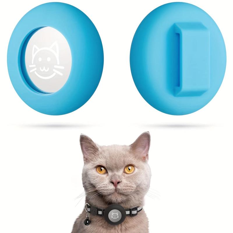 2 PCS Silicone Airtag Cat Collar Holder Case for AirTag, Fits 1 Cat Dog Collar