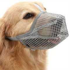 Breathable Dog Mouth Mask Prevents Biting Chewing Adjustable Straps