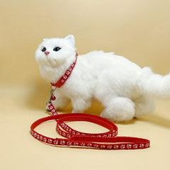 Adjustable Pet Collar & Leash Set for Dogs | Paw Print Design