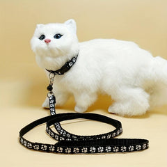 Adjustable Pet Collar & Leash Set for Dogs | Paw Print Design