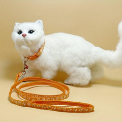 Adjustable Pet Collar & Leash Set for Dogs | Paw Print Design