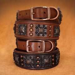 Studded Leather Dog Collar for Medium/Large Dogs