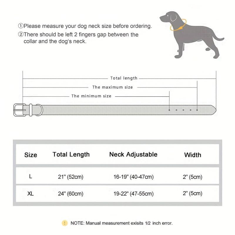 Studded Leather Dog Collar for Medium/Large Dogs