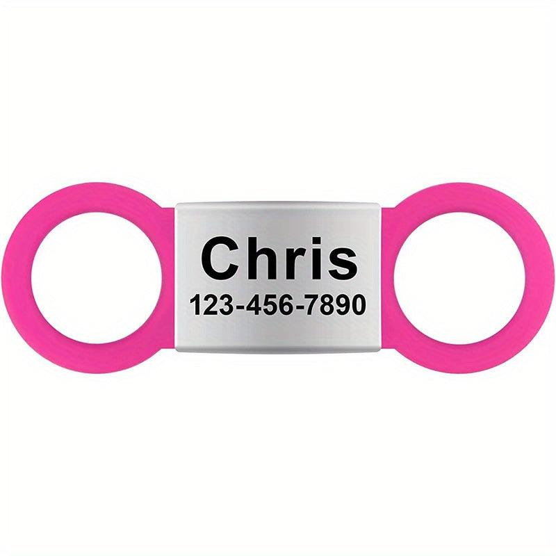 Personalized Silent Slide On Pet ID Tag with Elastic Band