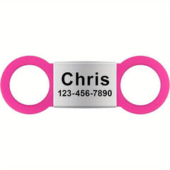 Personalized Silent Slide On Pet ID Tag with Elastic Band