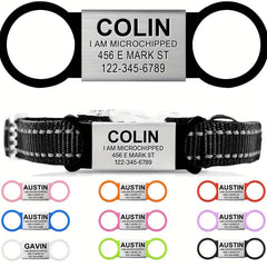 Personalized Silent Slide On Pet ID Tag with Elastic Band