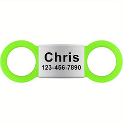Personalized Silent Slide On Pet ID Tag with Elastic Band