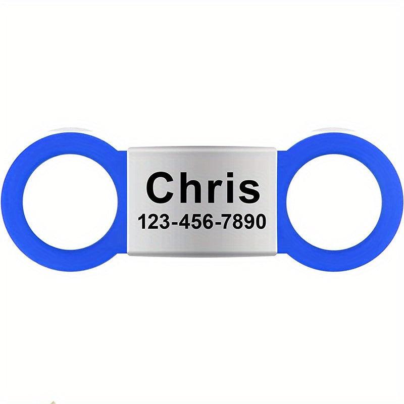 Personalized Silent Slide On Pet ID Tag with Elastic Band