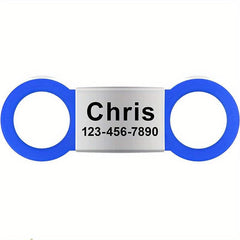 Personalized Silent Slide On Pet ID Tag with Elastic Band