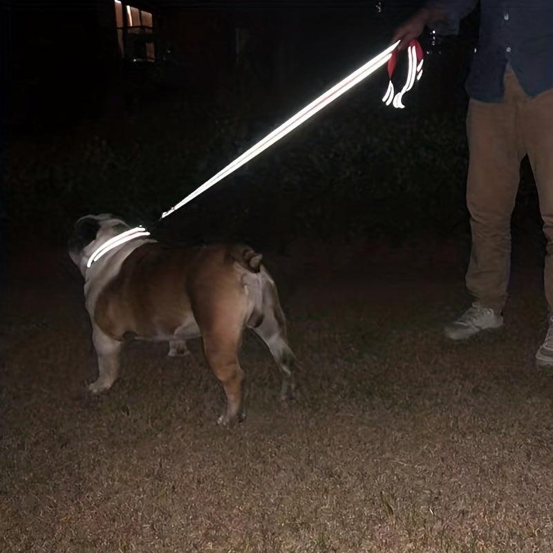 Reflective Dog Leash Night Light Traction Rope Non slip For Large & Small Dogs