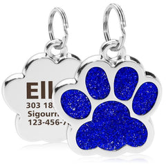 Personalized Pet ID Tags Engraved Name Phone Number and Address Paw Shape