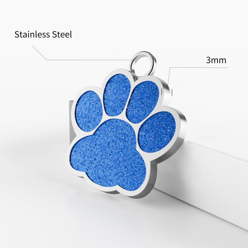 Personalized Pet ID Tags Engraved Name Phone Number and Address Paw Shape