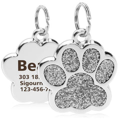 Personalized Pet ID Tags Engraved Name Phone Number and Address Paw Shape