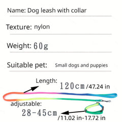 Soft Handle Nylon Pet Leash and Collar Set for Small and Medium Dogs
