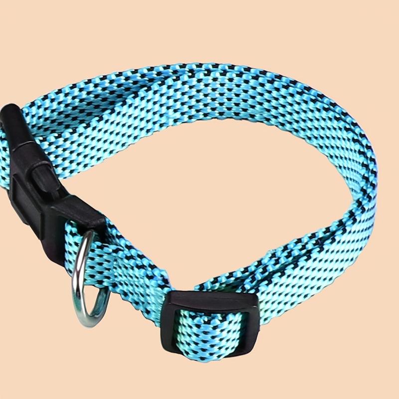 Adjustable Breathable Dog Collar Cross border Style Hemp Dot Pattern Nylon