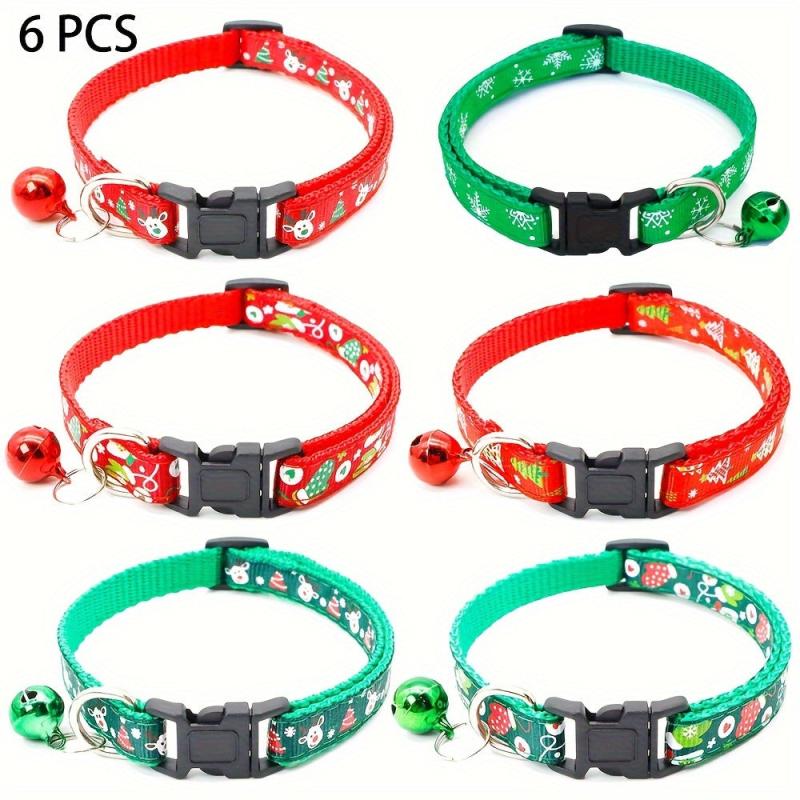 6pcs Christmas Dog Collar Adjustable Buckle Pet Supplies
