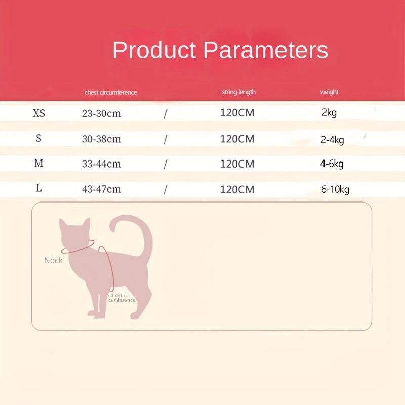 Adjustable Soft Mesh Cat Harness and Leash Set