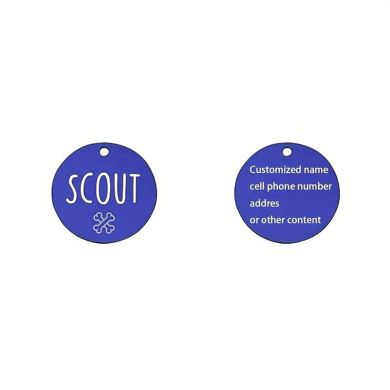 Personalized Dog/Cat Tag Engraved Round Collar Pendant