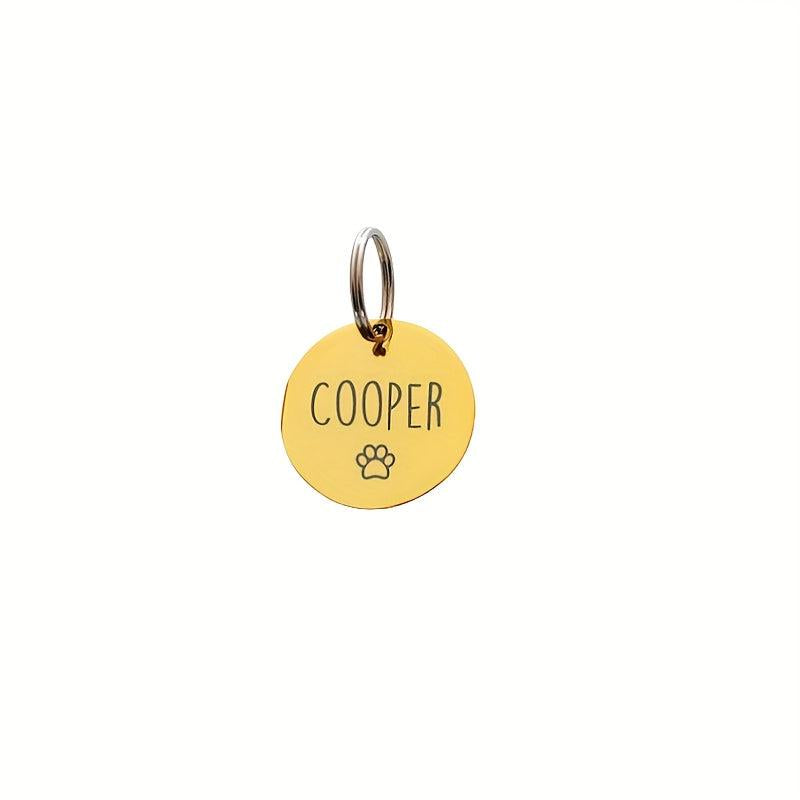 Personalized Dog/Cat Tag Engraved Round Collar Pendant